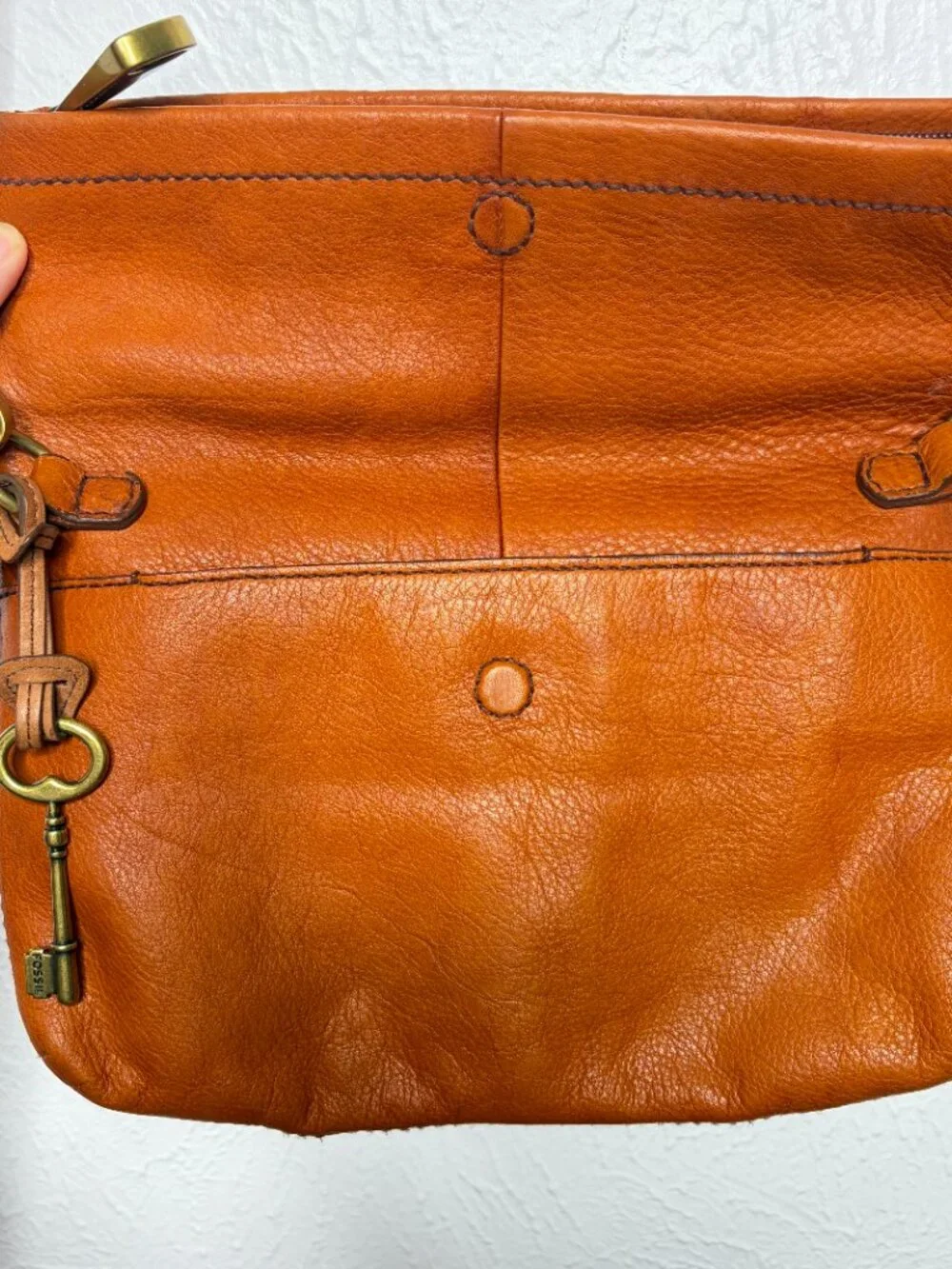 Vintage Fossil Brown Leather Crossbody Purse